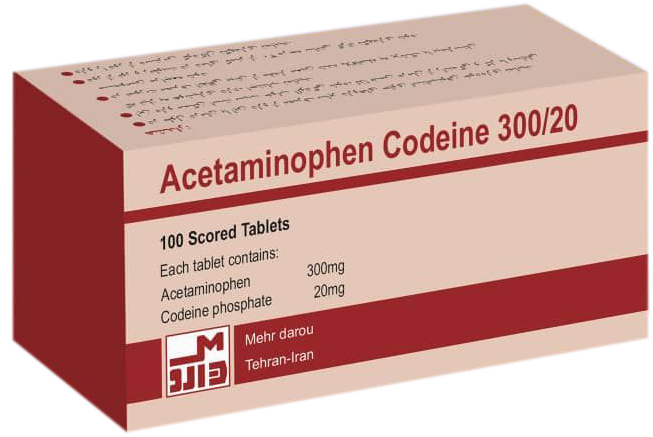 استامینوفن/کدئین  300mg/20mg قرص خوراکی