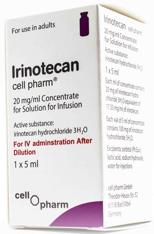 ایرینوتکان هیدروکلرید  20mg/1mL,5mL تزریقی