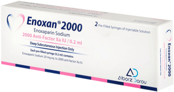 انوکساپارین سدیم  2000[iU](20mg),0.2mL سرنگ تزریقی