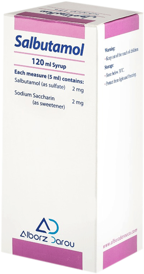 سالبوتامول  2mg/5mL,120mL شربت خوراکی