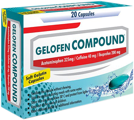 استامینوفن/کافئین/ایبوپروفن  325/200/(30-40)mg کپسول خوراکی