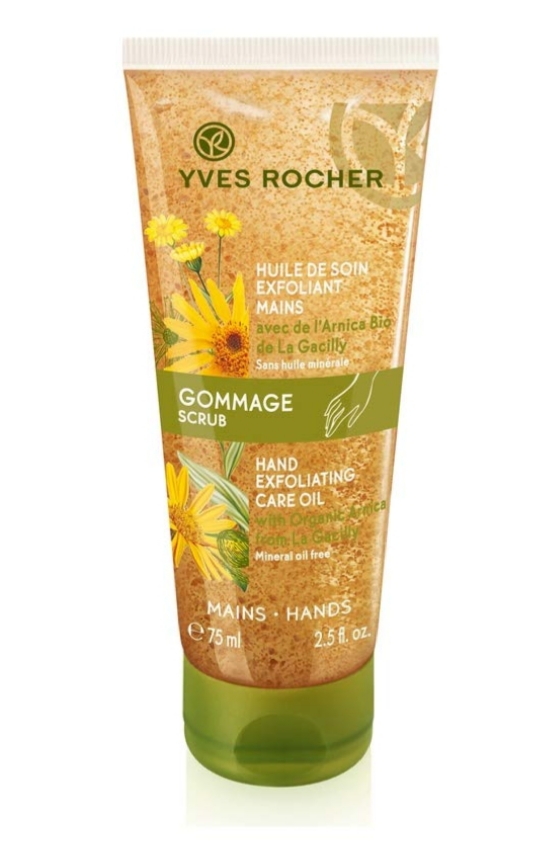 فراورده های حالت دهنده ،نرم کننده وتثبیت کننده آرایش مو (کرمها ، لوسیونها وروغنها) YVES ROCHER HAND EXFOLIATING CARE OIL WITH ORGANIC ARNICA