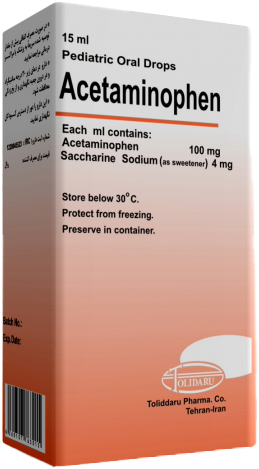 استامینوفن  100mg,15mL قطره محلول خوراکی