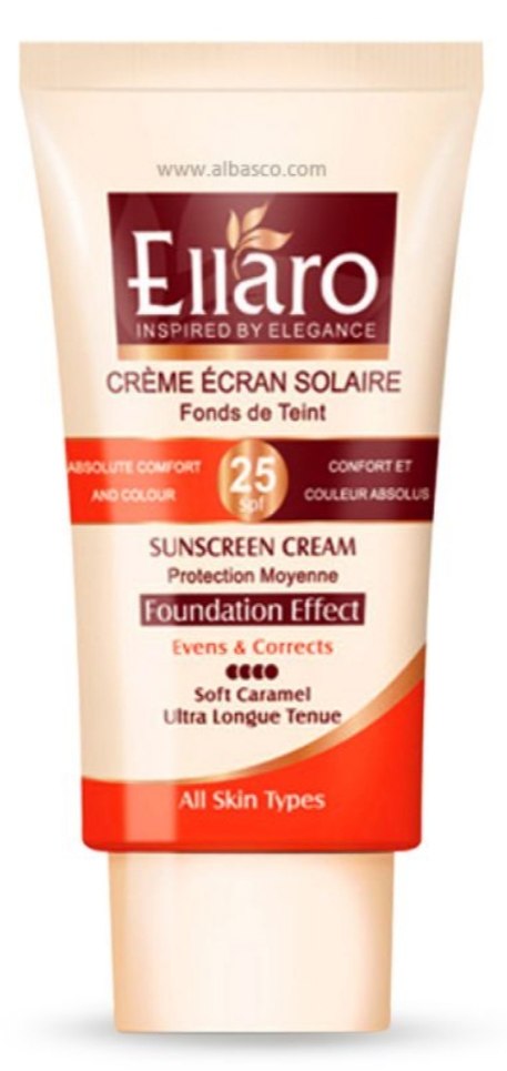 کرم ضد آفتاب SPF25 مناسب انواع پوست سری Foundation Effect الارو 40 میل-کاراملی