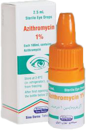 آزیترومایسین 1%,5mL قطره محلول چشمی