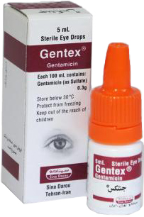 جنتامایسین 3mg/1mL,5mL قطره محلول چشمی