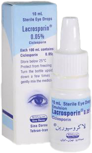 سیکلوسپورین 0.05%,10mL قطره محلول چشمی