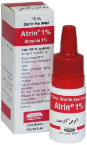 آتروپین سولفات 1%,10mL قطره محلول چشمی