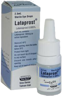 لاتانوپروست 50mcg/1mL,2.5mL قطره محلول چشمی